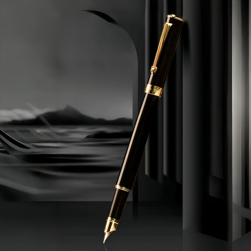 Prémiové, odolné kovové plnicí pero s jemným hrotem 0,5 mm a zacvakávacím uzávěrem - Kompatibilní s 3,4mm inkoustovými lahvičkami