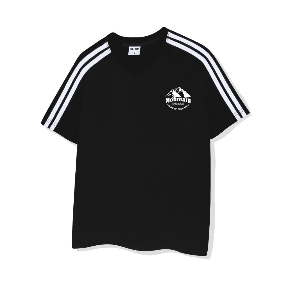 ULIFEZIP Mountain Club Oversized Track V-Neck Short Sleeve Tee 4 Colors [Ulzv_5004]