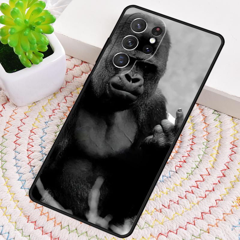 Gorilla-Middle-Finger Silicone Phone Case For Samsung Galaxy Note 10 Pro S26 S25 S24 S23 S22 S21 Plus S25Ultra Capa Cover