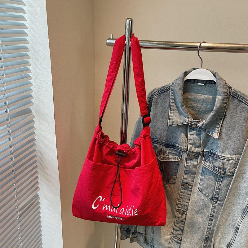 Bags Women s Cloth Bags Shoulder Bags Large Capacity Crossbody Bags Literary Campus Bucket Bags красный