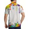 Summer New Men's POLO Shirt Features a Casual Fashionable Comfortable Soft and Breathable 3D Letter Pattern Print