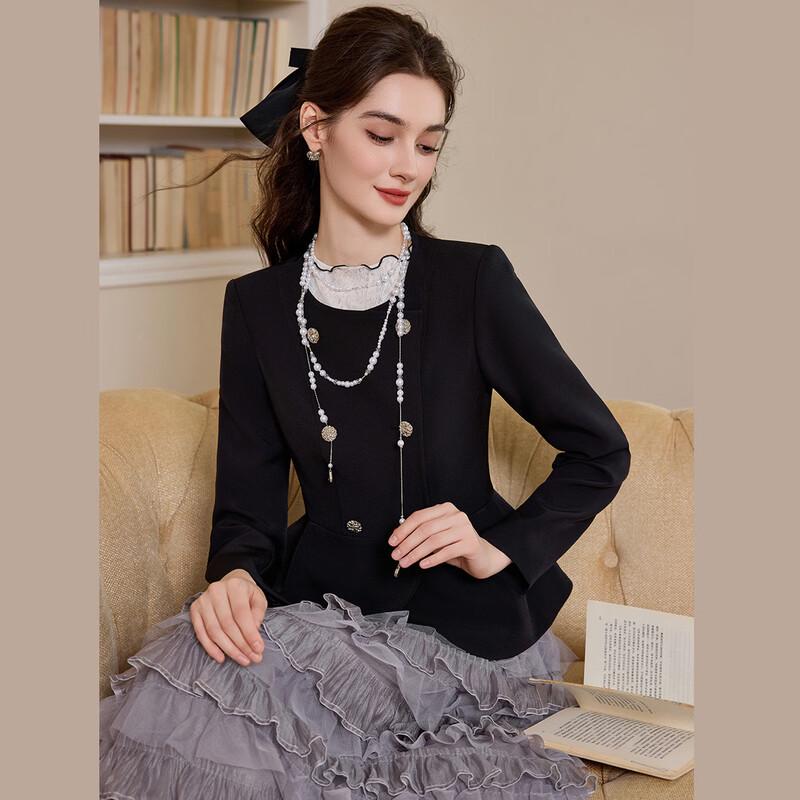 Bailuyu Elegant Slim-fit Contrast Button Cardigan L