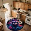 Colorful Raccoon,Round Area Rug,Carpet Rug for Living Room Bedroom Sofa Playroom Decor,Non-slip Floor Mat
