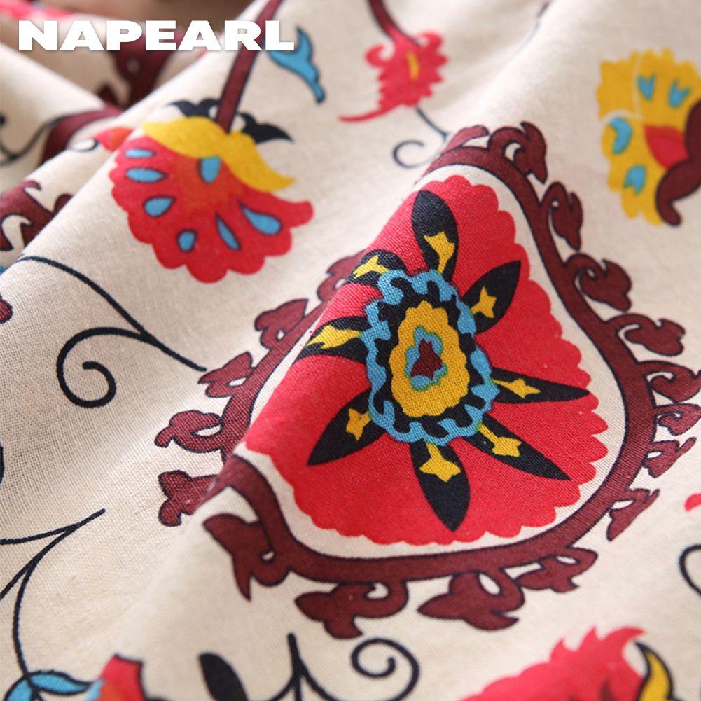 1PC NAPEARL Perdele din bumbac in stil boem 40% draperii semi opace pentru fereastră cu ciucuri pentru living dormitor Home Decor
