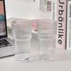 Large Capacity Glass Cup with Lid and Straw - Vertical Stripe Design for Juice, Coffee, or Water