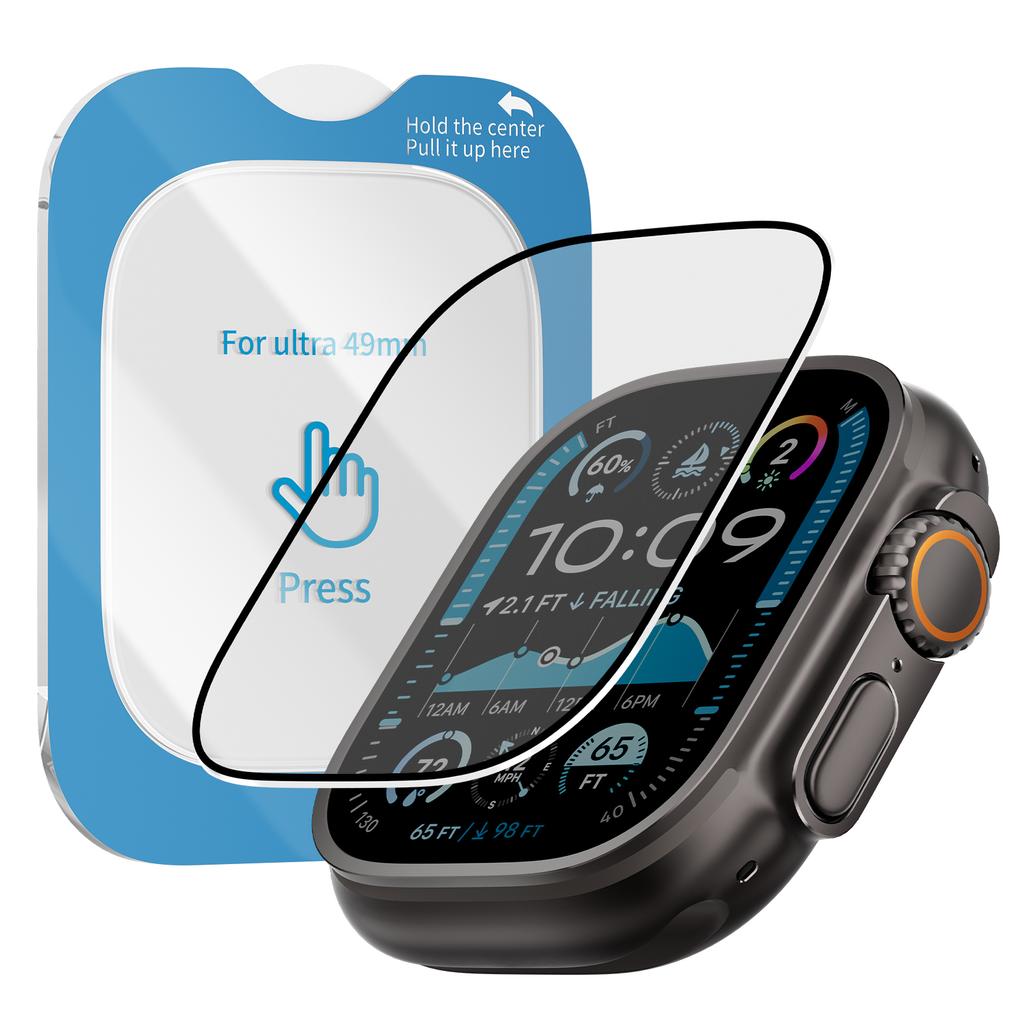 Tempered Glass For Apple Watch Ultra 49mm Screen Protector Waterproof Auto-alignment Installation Full Film iWatch Ultra3/Ultra2