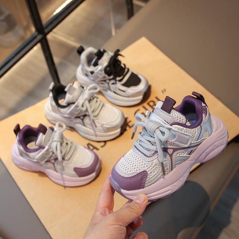 Men's and women's sports shoes 2025 spring and autumn new children's mesh breathable dad shoes medium and large children's versatile casual shoes