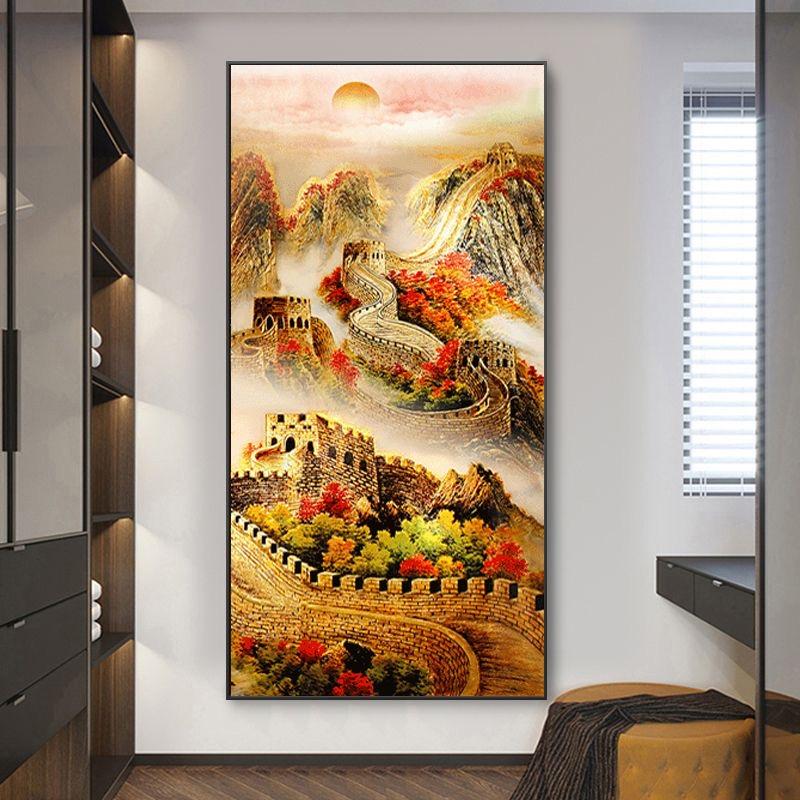 Diamond Embroidery Hallway Landscape Post Diamond Cross Stitch 5d Diamond Painting Full Diamond New Living Room 2024 Great Wall Mosaic Art