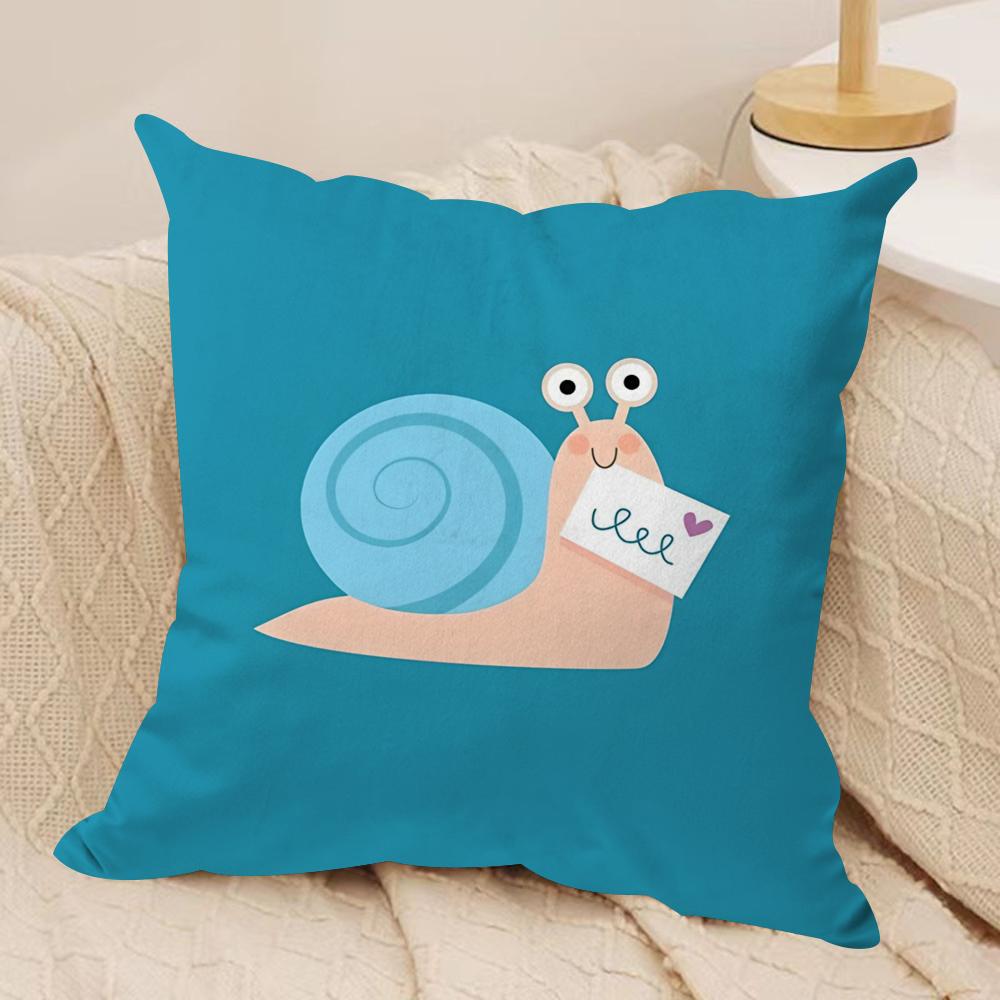 Cute Animal Cushion Cover Soft Plush Fabric DoubleSided Printed Cushion Covers for All Seasons Modern Home Decor