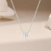 925 Sterling Silver Rhodium Plating Moissanite Solitaire Classic Single Pendant Necklace for Women