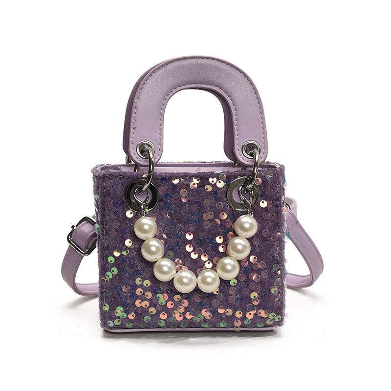 Korean Style Fashion Glitter Girls Shoulder  Sweet Pearl Crossbody  Mini