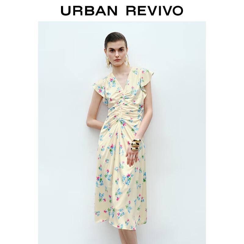 

UR 2025 Весеннее Французское Пасторальное Цветочное Макси-платье без рукавов с V-образным вырезом L