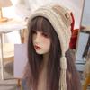 Keep Warm Crochet Lei Feng Hat Button Ear Protection Hat Casual Knitted Hat with Long Tassels  Girl