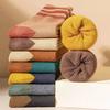 5 Pairs of Soft Striped Socks, Comfortable And Warm Winter Thick Women's Mid tube Socks, Fashionable Coral Fleece Floor Socks