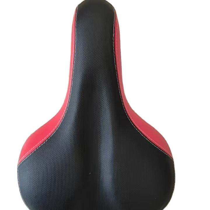 HONGTENG Comfort Bike Saddle Three Designs Wide Bicycle Seat Clamp PVC Soft Leather Plastic Massage Ventilation for Road Cycling