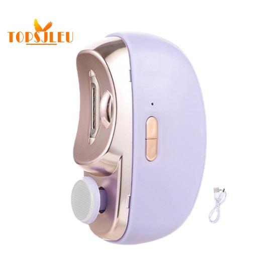 

Електрична автоматична машинка для стрижки нігтів з підсвічуванням - перезаряджається тример для нігтів для гладкого та безпечного манікюру фіолетовий