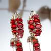 Trendy Crystal Red Zircon Stone Hoop Earrings For Women Vintage Gold Color Wedding Jewelry