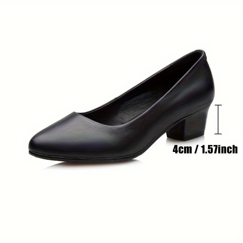 Medium Heel Classic Black Pointy-Toe Pumps: Simple and Fashionable for Commuting and Office Wear, Suitable for Women and Mothers Alike