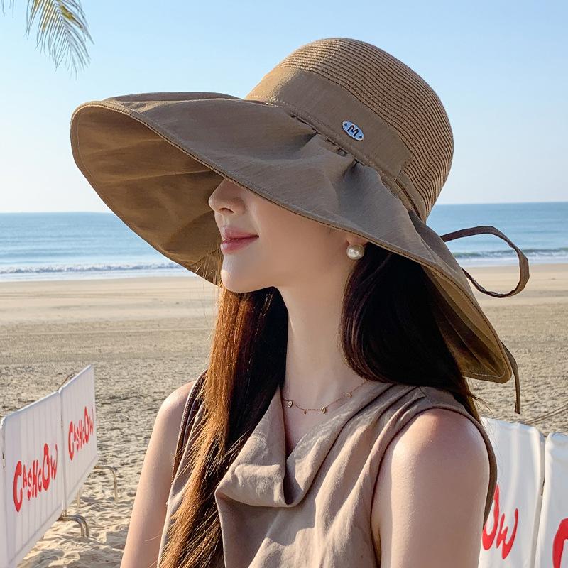 Summer High Quality Large Brim Hat Women's Outdoor Seaside Beach Vacation Sun Hat Versatile Sun Visor