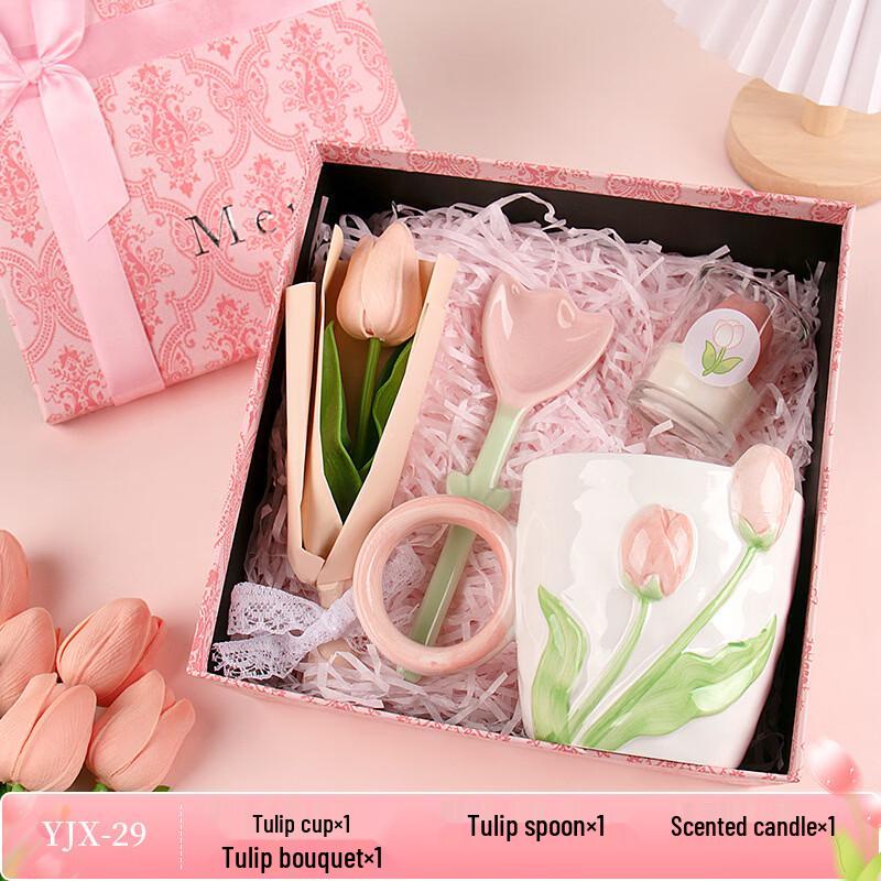 ME Tulip Series Ceramic Cup & Candle Gift Set