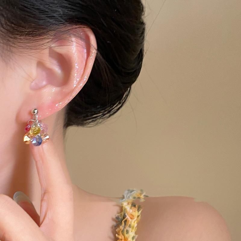 Colored grape string tassel earrings summer seaside vacation earrings exquisite fashion versatile earrings