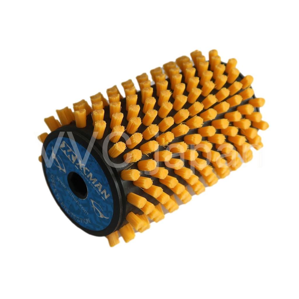 Snowboard and Ski Waxing Brush Rotating Brush Set with Bearing 3 Brass or Cork and Horsehair Brush Handle, Brushes, Nylon, Horsehair, (Brass, Nylon,