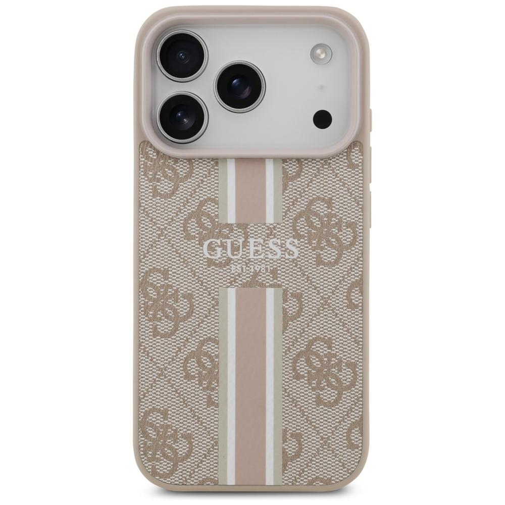 Guess 4G Printed Stripes MagSafe Case for iPhone 17 Pro Pink