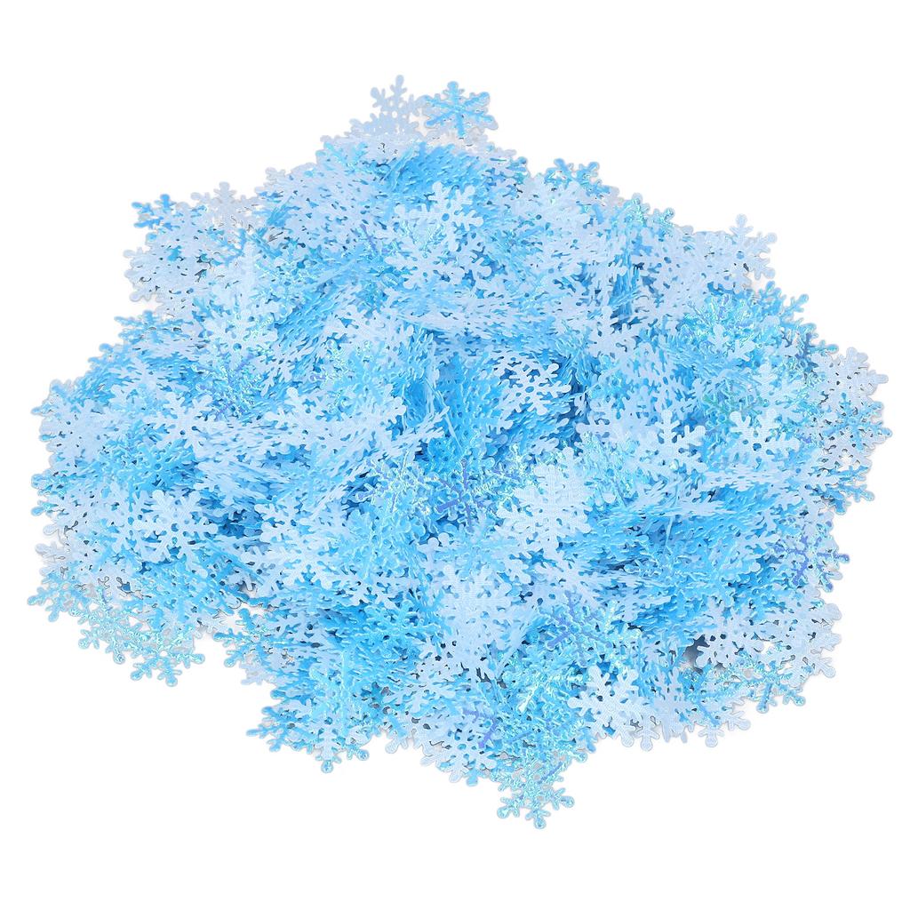1000Pcs Snowflake Confetti 0.9in Vibrant Color Reusable Plastic Multi Purpose Christmas Confetti for Box Tree Vase