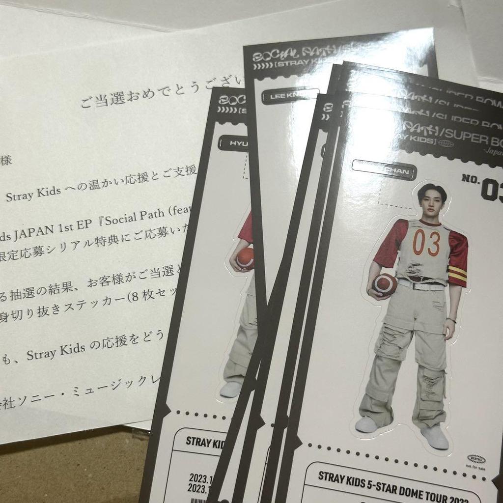 [USED] Tokyo Dome S Prize Changbin Whole Body Cutout Sticker Sukizu Dometour