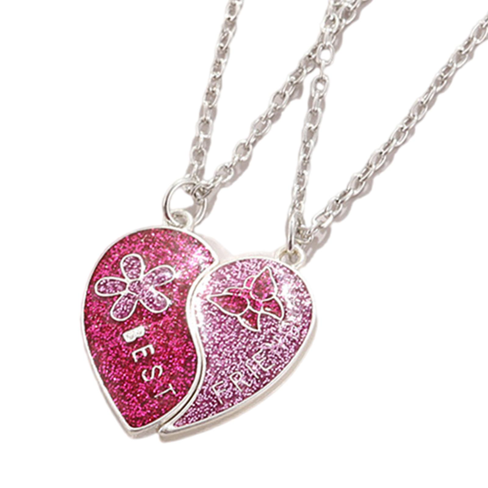 

Стильный набор шейных украшений для лучших друзей Магнитное ожерелье для лучших друзей с сердцем, бабочкой, цветком Женская цепочка для ключицы серебряный