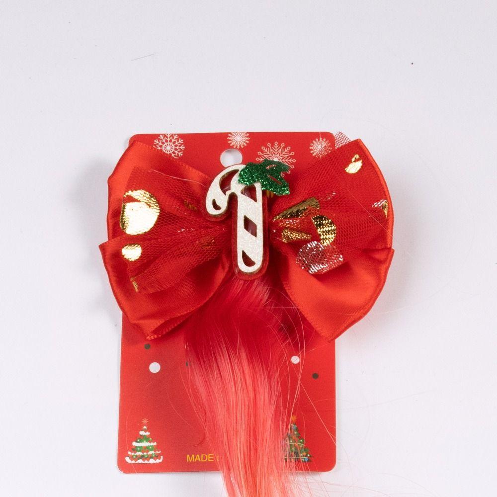 Colorful Wig Christmas Hair Clip Christmas Tree Bowknot Hairclip Princess Girls Wig Hairpin Gift