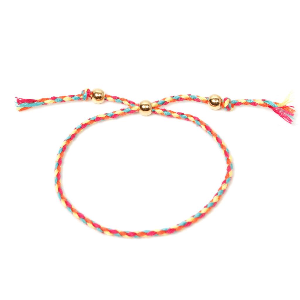 Heiß verkaufendes neues Armband mit goldenen Perlen, handgewebter Schmuck aus farbigem Faden
