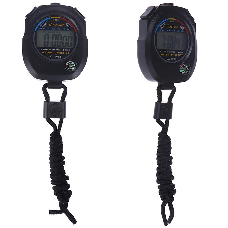 Waterproof Digital Lcd Chronograph Timer Counter Stopwatch Alarm With Strap