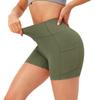 High Waist Yoga Shorts for Women with Side Pockets Stretch Athletic Fitness Workout Running Shorts Comfortable Fit