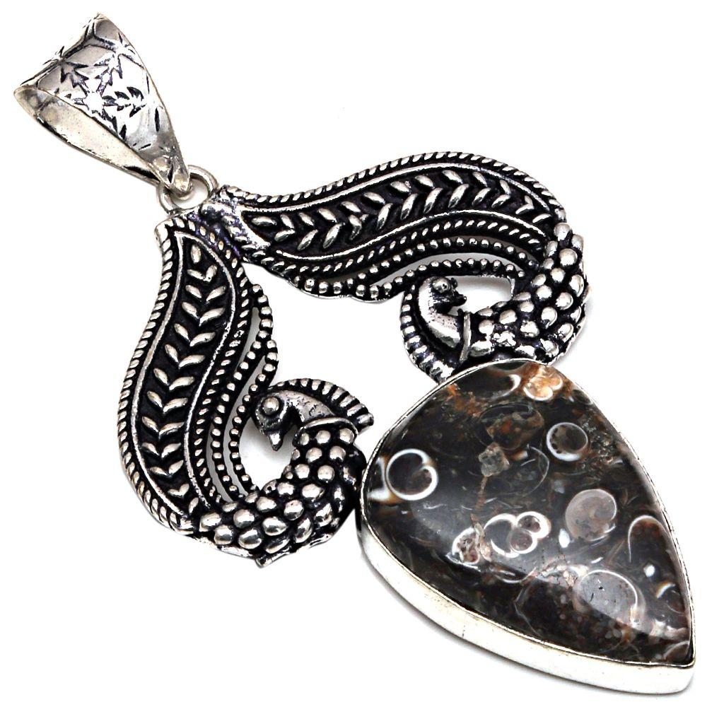 

Подвеска Turtella Jasper Gemstone Подарок для нее Серебряные украшения 2,5