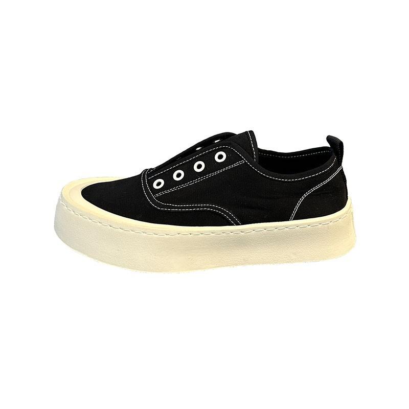 Simple canvas shoes summer new breathable cloth shoes casual shoes platform without shoelaces Jingwu