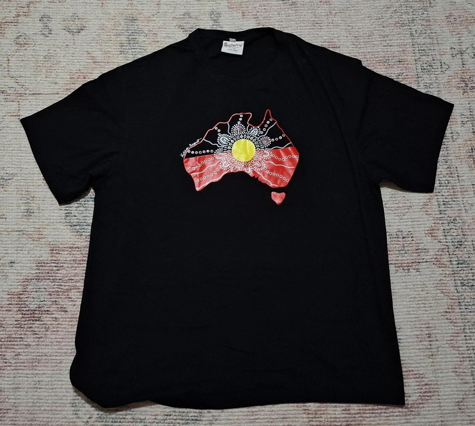 Indigenous First Nations Aboriginal T Shirt Unisex Black Cotton XL Excellent S