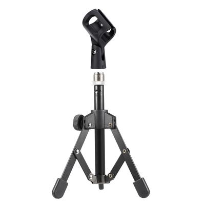 MS-12 Mini faltbarer, verstellbarer Desktop-Stativ-Mikrofonständer mit MC3-Mikrofon-Clip-Halterung für