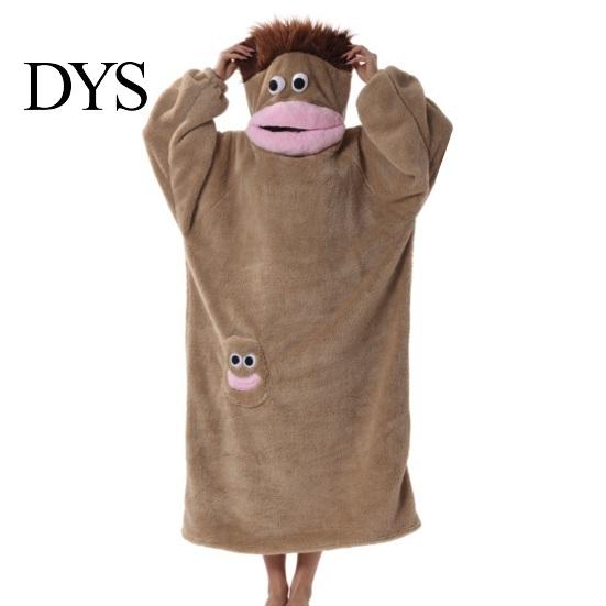 Morbida Calda Tuta da Casa, Coperta Indossabile con Cappuccio Creatura dalla Grande Bocca, Felpa Larga in Pile con Cappuccio Peluche per Donna Uomo, Mantello Cosplay Invernale con Bottoni