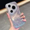 KEYSION Gradient Transparent Glitter Jewelle Phone Case for Huawei Pura 70 80 Pro 70 Ultra Lens Protector Shockproof Back Cover