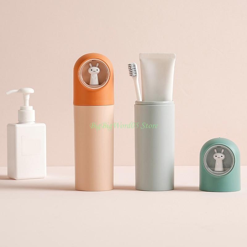 24TE Travel Toothbrush Cup Holder for Case with Cover Storage Container for Bathroom
