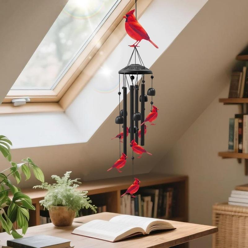 Outdoor Wind Chime Corrosion-Resistant Garden Pendant Metal Wind Chime Melodic Cardinal Wind Chime For Courtyard Outdoor Retreat