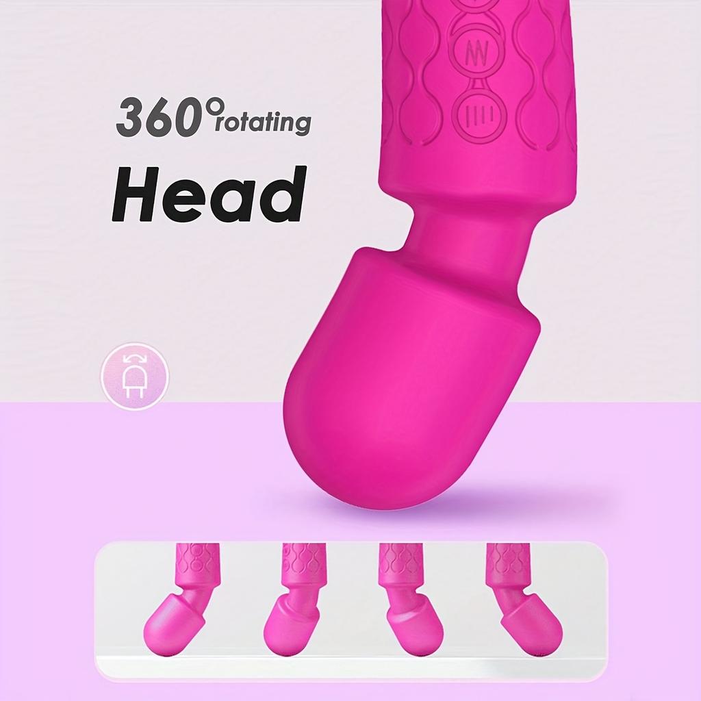 Handmassagegerät Wiederaufladbares Handmassagegerät für Tiefengewebe Nacken Rücken Vibrator Stab G-Punkt Klitoris Stimulation Sexspielzeug für Erwachsene für Brustwarzen