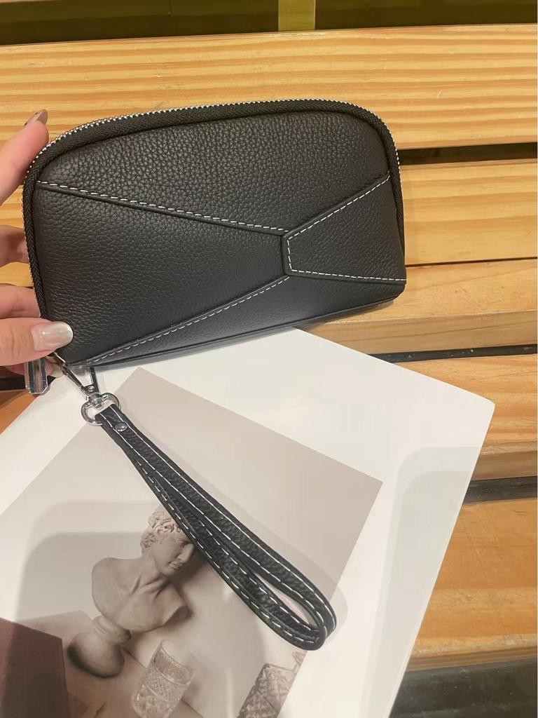 Genuine Leather Women's Wristlet Clutch Handbag & Card Holder