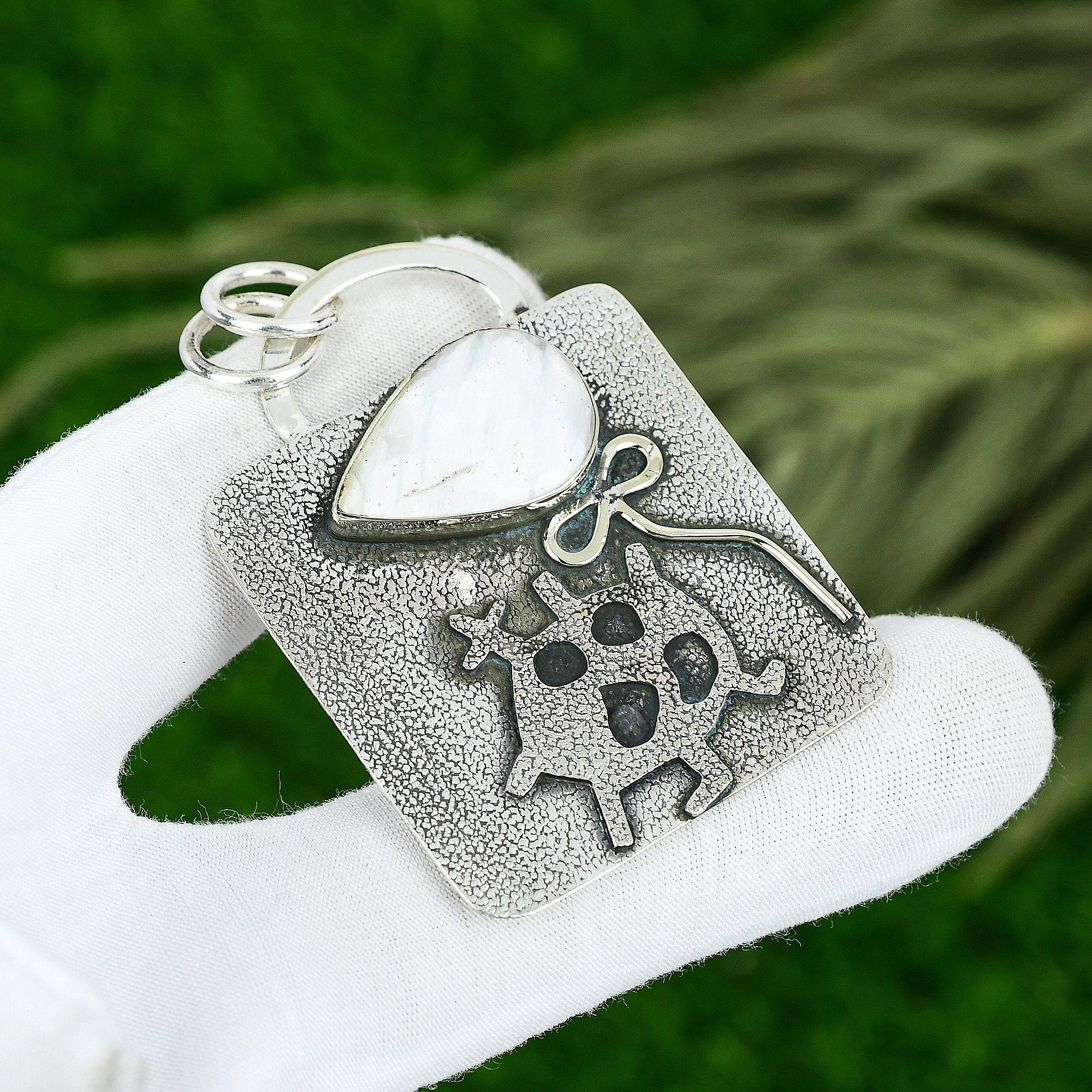 

Friendship Day Sale 925 Sterling Silver Scolecite Gemstone Crown Chakra Pendant