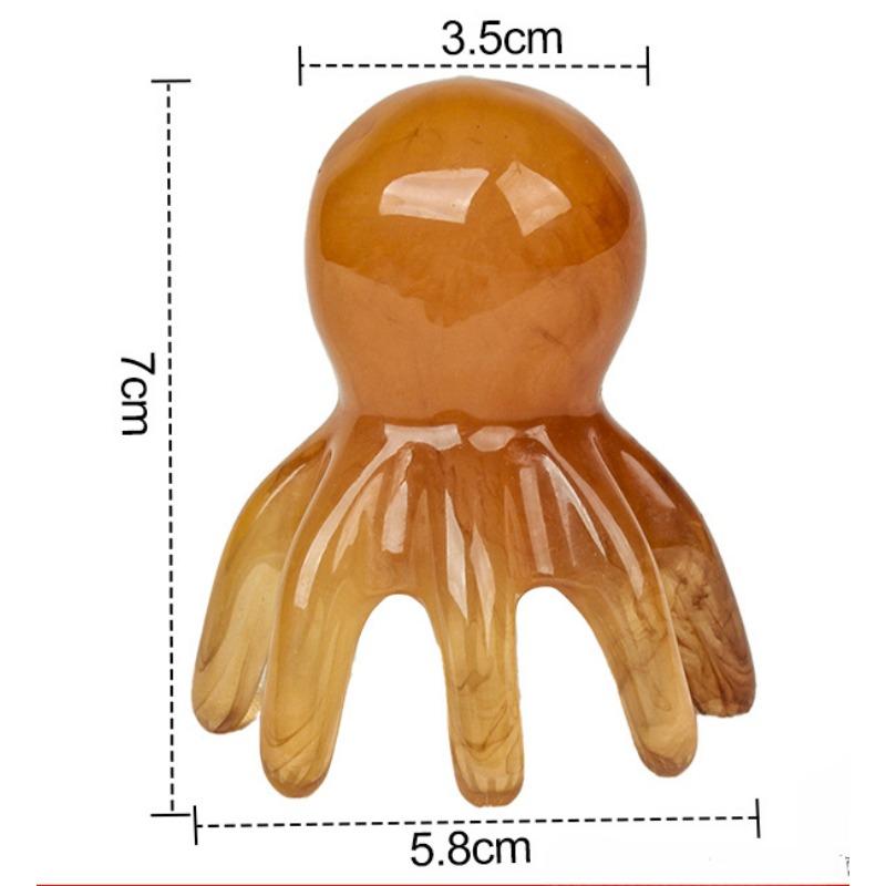 Resin Octopus Massage Comb Head Neck Meridian Scraping Scalp Massage Brush SPA Gua Sha Massage Comb Fatigue Relief Massager