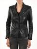 Blazer Handmade Designer Formal Casual Genuine Lambskin Leather Black Women's