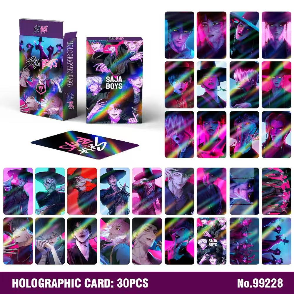 30pcsSaja Boys Holographic LOMO Cards Set Double Sided HD Pocards with Stickers Anime Collectible