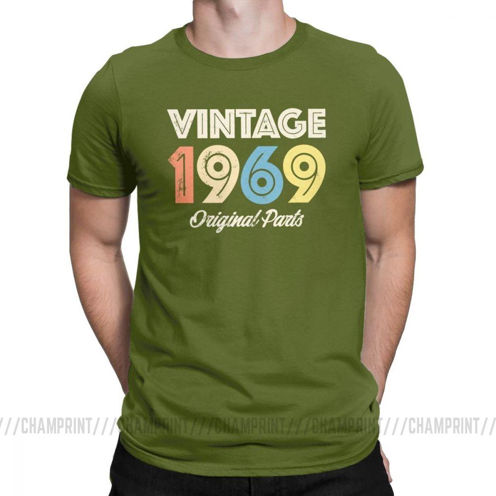 Vintage Retro 1969 Birthday Original Parts 50 Years Old 50Th Birthday Gift T Shirt For Male