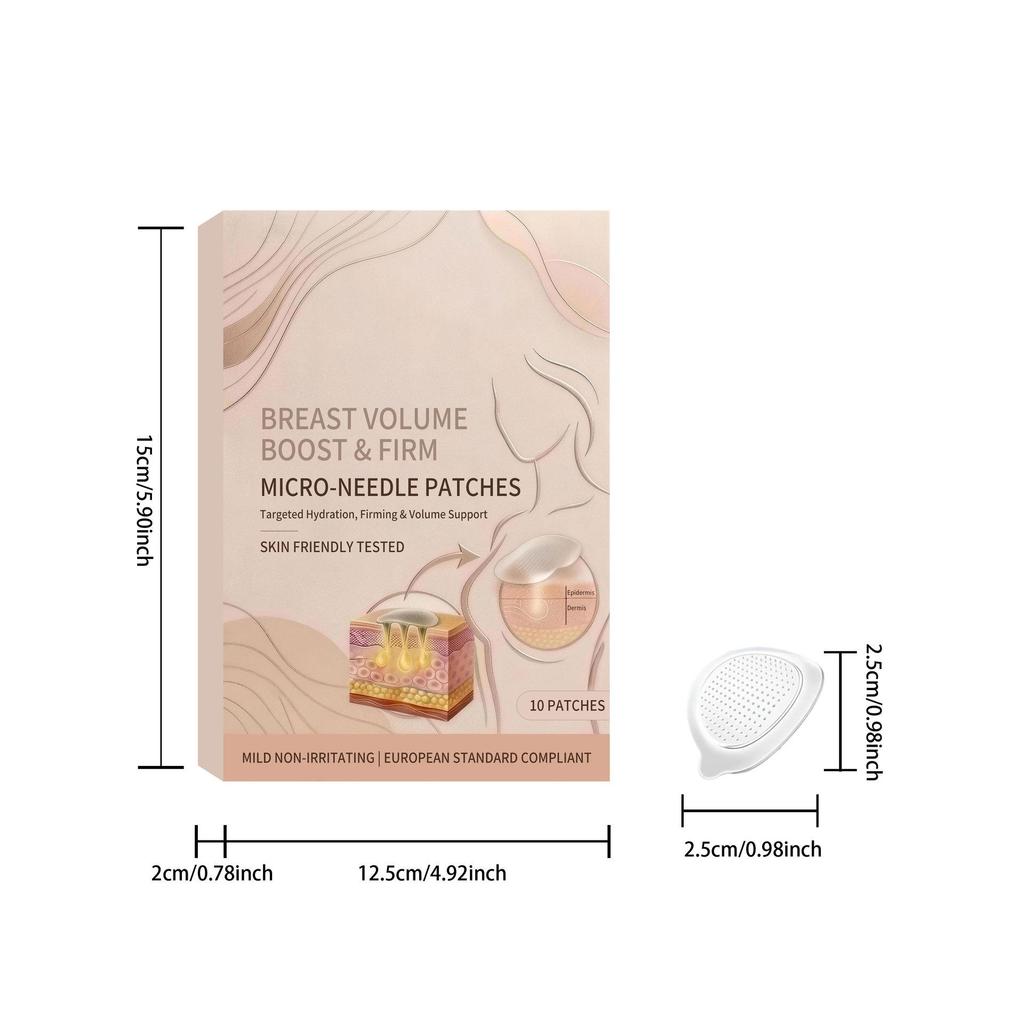Breast Volume Boost & Firm Micro-Needle Patches Plump Enlarged Chest Patch Firm Volume Support Skin Friendly Sticker